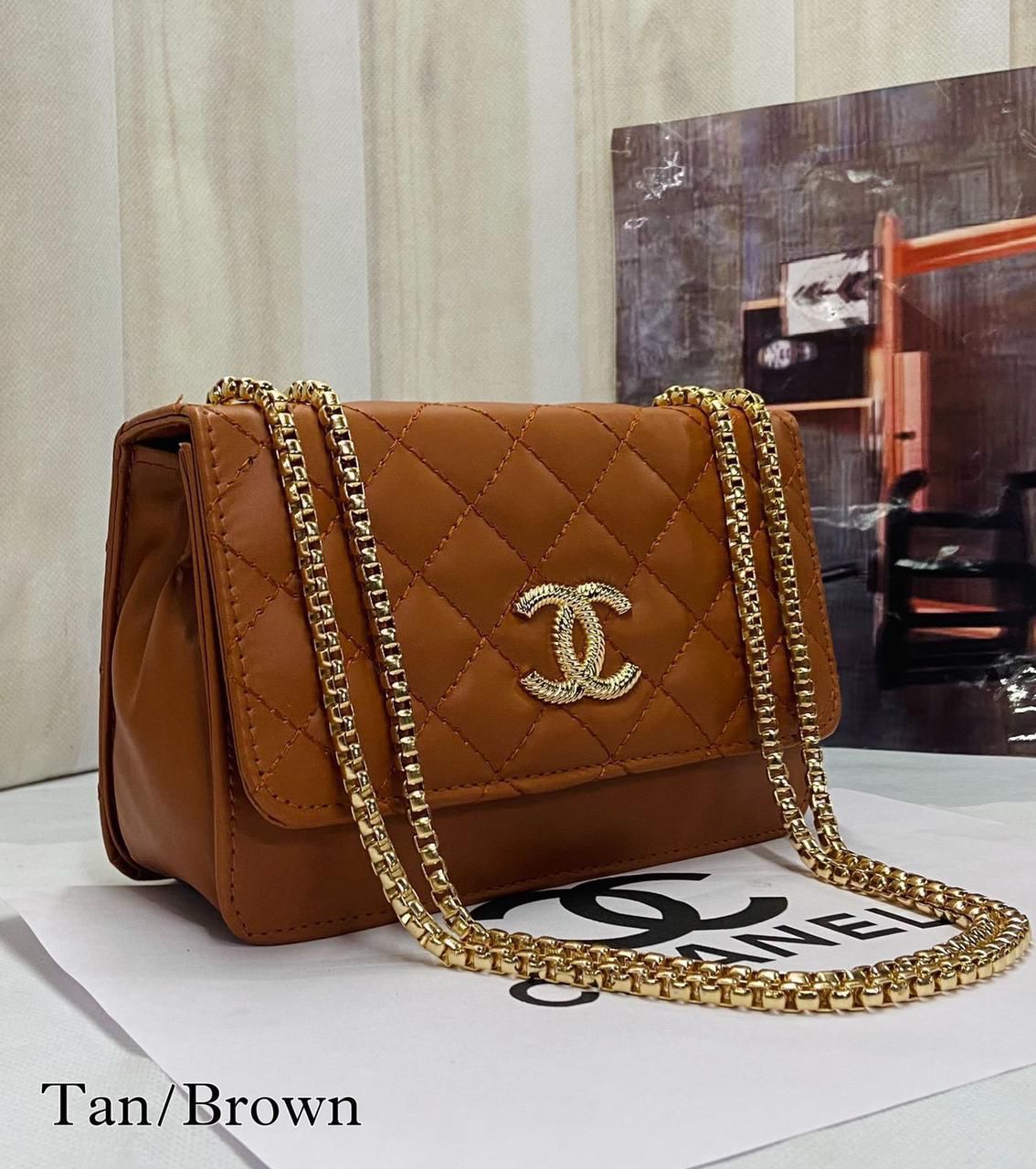 Ethereal Elegance: Chain-Handle Sling Bag with Front Embroidery